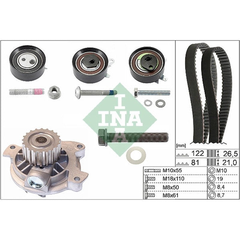 Set pompa apa + curea dintata 530 0484 30 INA