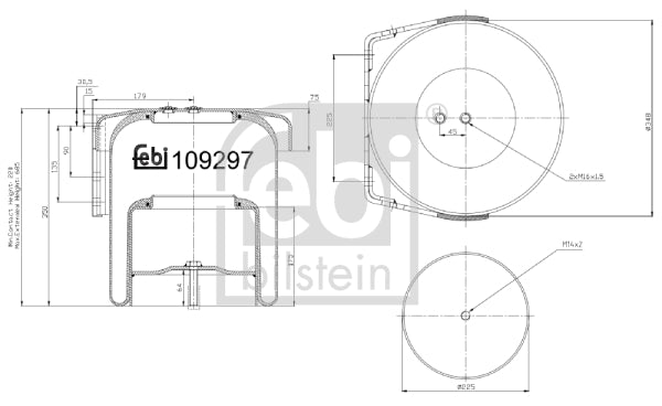 Burduf, suspensie pneumatica 109297 FEBI BILSTEIN