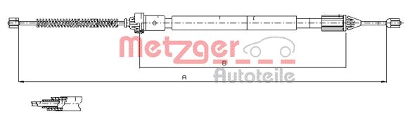Cablu, frana de parcare 11.6598 METZGER