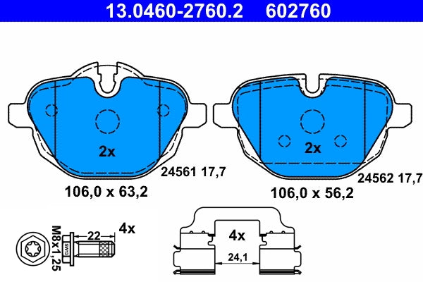 Set placute frana ATE 13.0460-2760.2