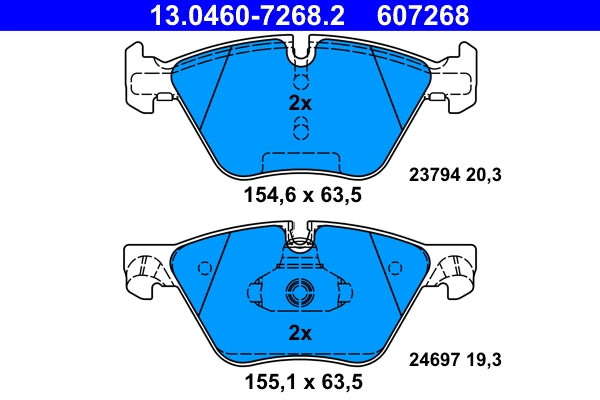 Set placute frana ATE 13.0460-7268.2