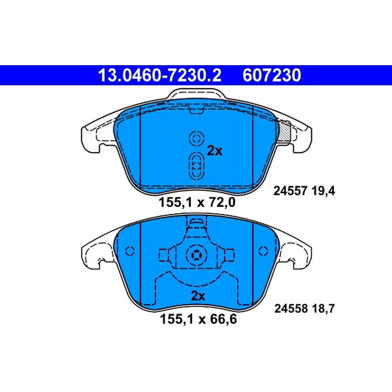 Set placute frana ATE 13.0460-7230.2