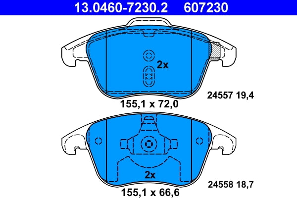Set placute frana ATE 13.0460-7230.2
