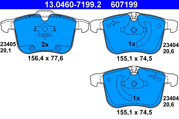 Set placute frana ATE 13.0460-7199.2