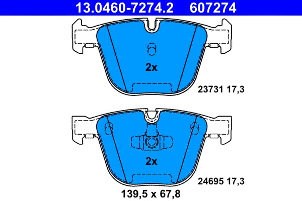 Set placute frana ATE 13.0460-7274.2