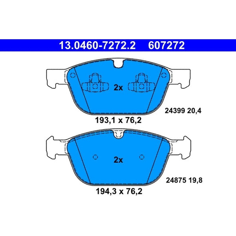 set placute frana,frana disc 13.0460-7272.2 ATE