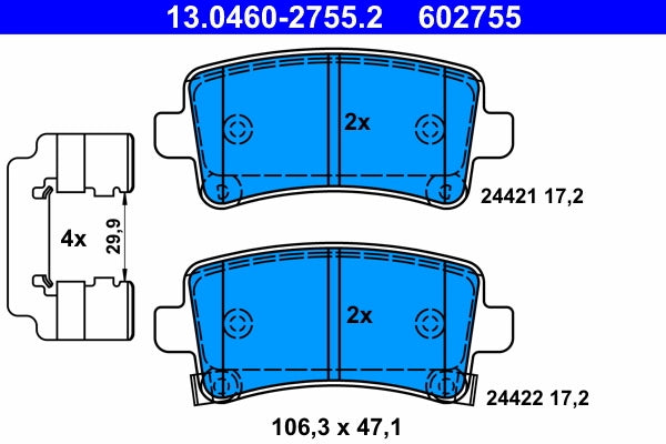 Set placute frana ATE 13.0460-2755.2