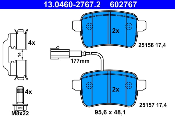 Set placute frana ATE 13.0460-2767.2