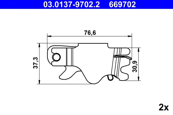 Kit accesorii saboti frana de mana ATE 03.0137-9702.2