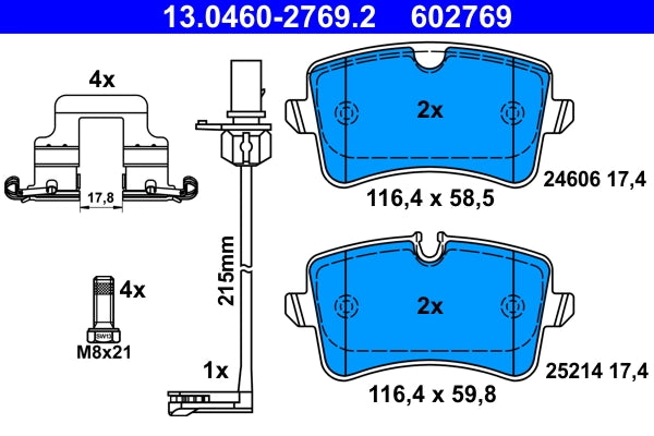 Set placute frana ATE 13.0460-2769.2