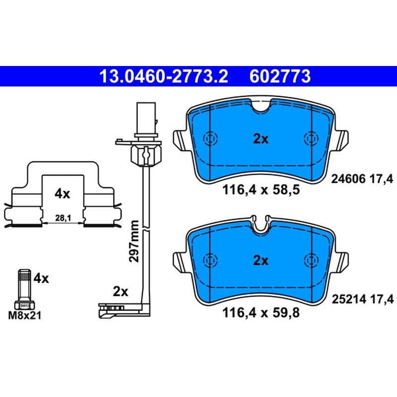 set placute frana,frana disc 13.0460-2773.2 ATE