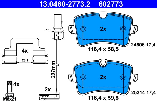 Set placute frana ATE 13.0460-2773.2