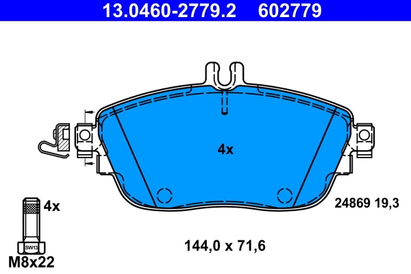 Set placute frana ATE 13.0460-2779.2