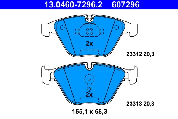Set placute frana ATE 13.0460-7296.2