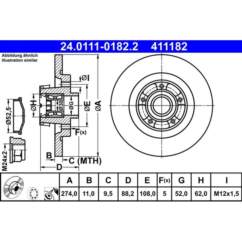 Disc frana ATE 24.0111-0182.2