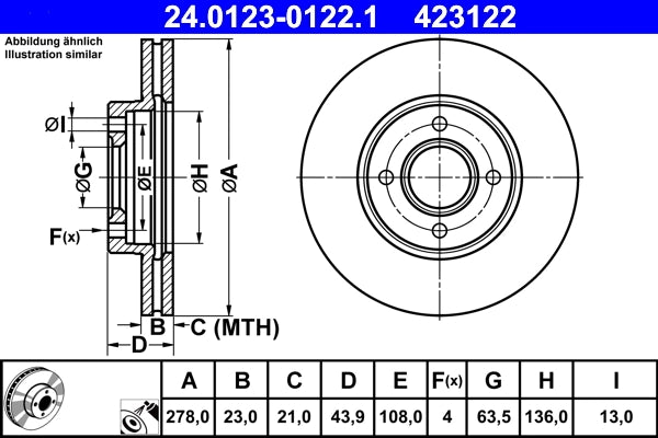 Disc frana ATE 24.0123-0122.1