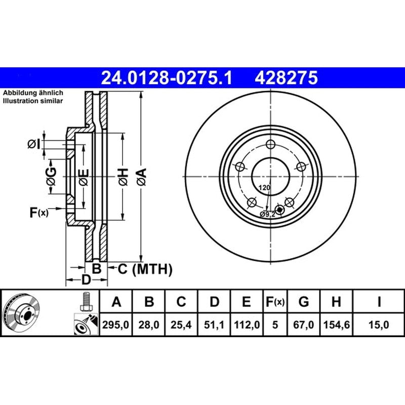 Disc frana ATE 24.0128-0275.1