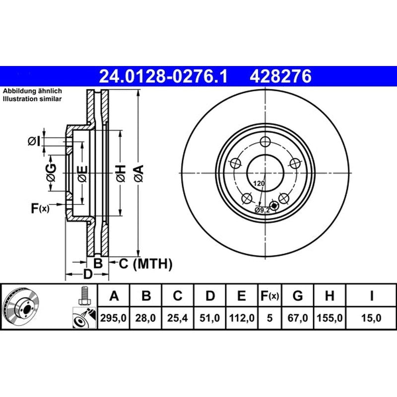 Disc frana 24.0128-0276.1 ATE