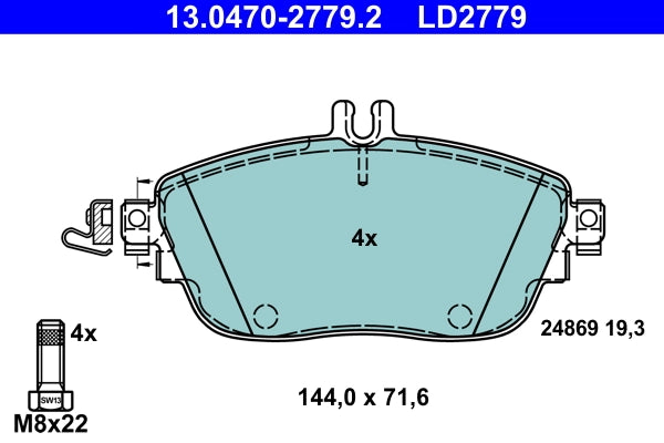 Set placute frana ATE 13.0470-2779.2