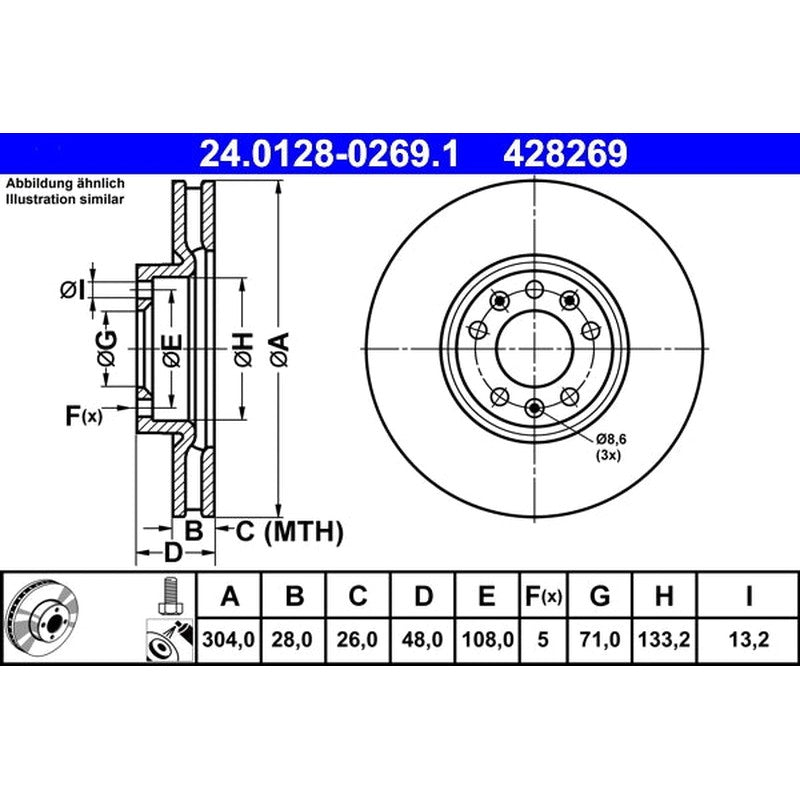 Disc frana 24.0128-0269.1 ATE