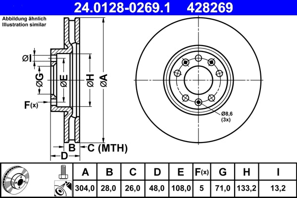 Disc frana ATE 24.0128-0269.1