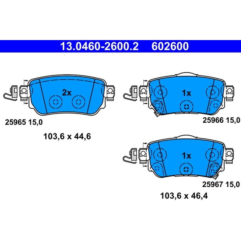 Set placute frana ATE 13.0460-2600.2