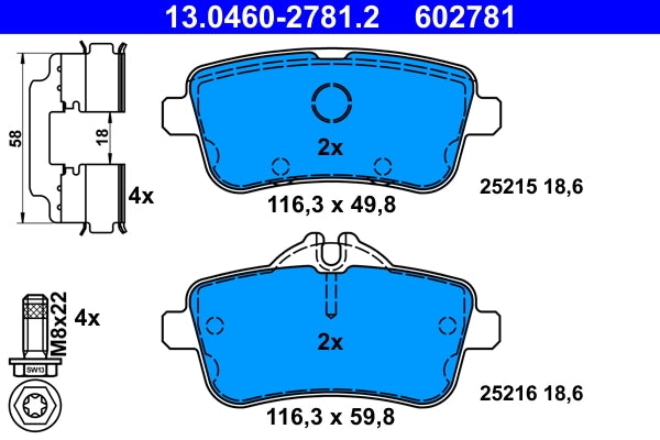 Set placute frana ATE 13.0460-2781.2