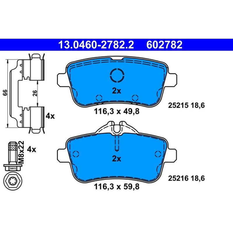 Set placute frana ATE 13.0460-2782.2