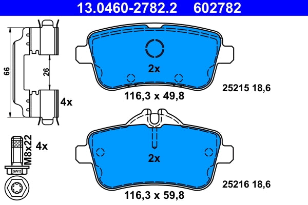 Set placute frana ATE 13.0460-2782.2