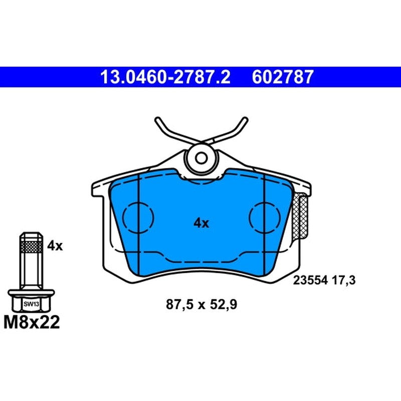 set placute frana,frana disc 13.0460-2787.2 ATE