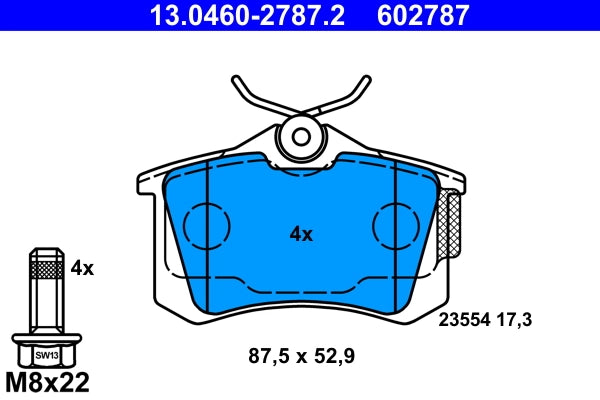 Set placute frana ATE 13.0460-2787.2