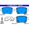 set placute frana,frana disc 13.0460-2793.2 ATE