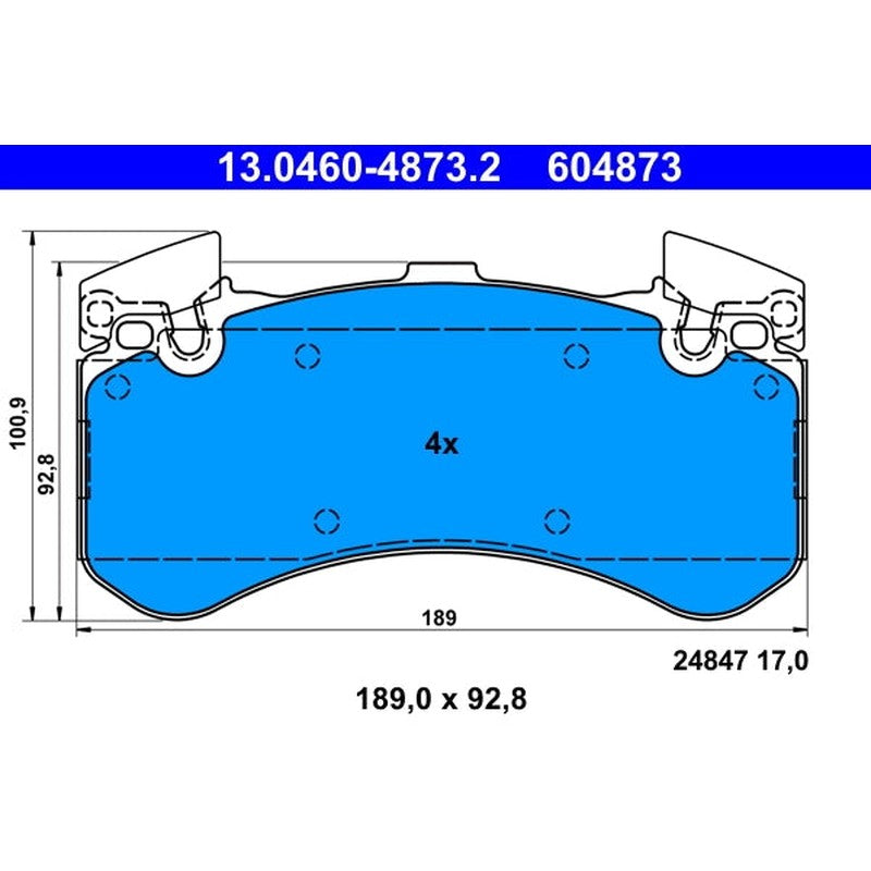Set placute frana ATE 13.0460-4873.2