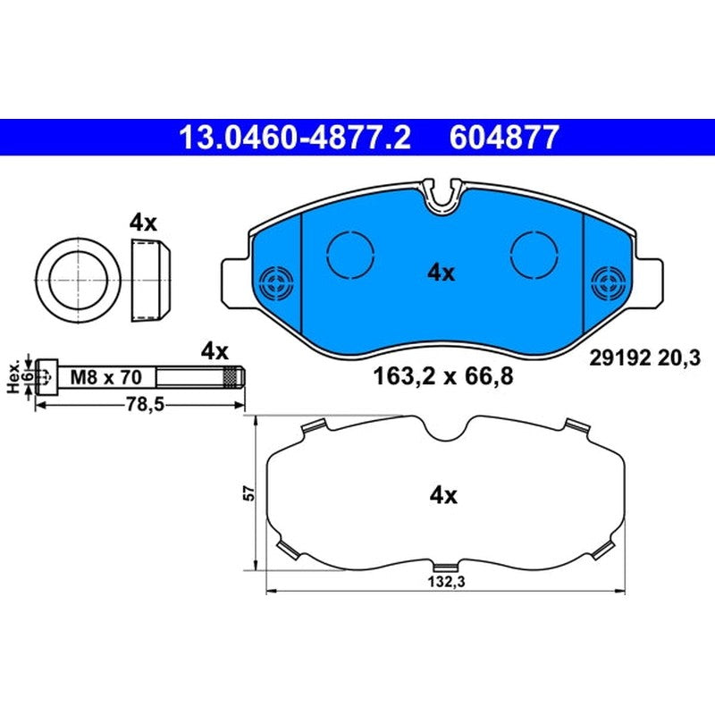 set placute frana,frana disc 13.0460-4877.2 ATE