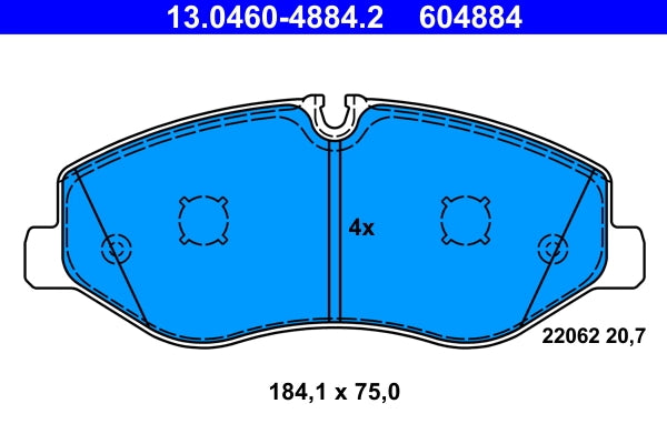 Set placute frana ATE 13.0460-4884.2