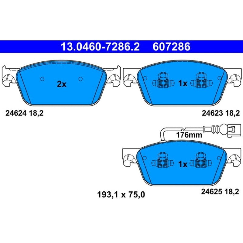 set placute frana,frana disc 13.0460-7286.2 ATE