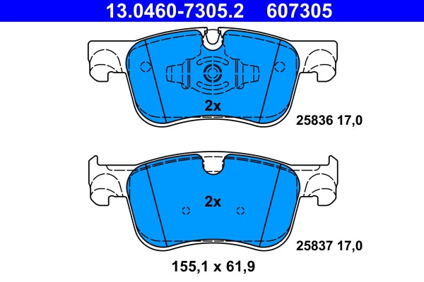 Set placute frana ATE 13.0460-7305.2