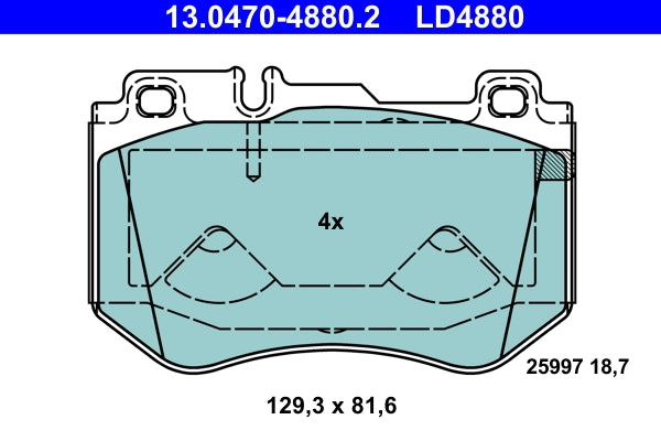 Set placute frana ATE 13.0470-4880.2