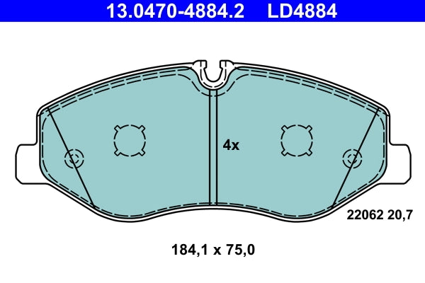 Set placute frana ATE 13.0470-4884.2