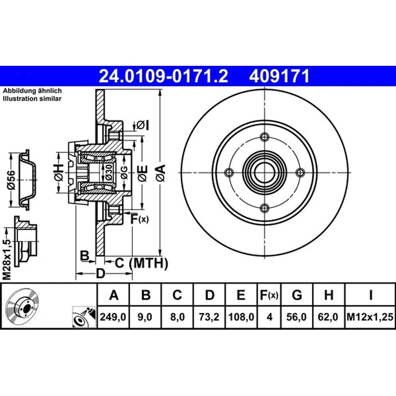Disc frana 24.0109-0171.2 ATE