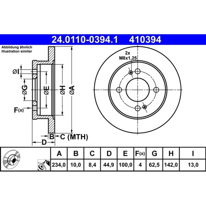 Disc frana 24.0110-0394.1 ATE