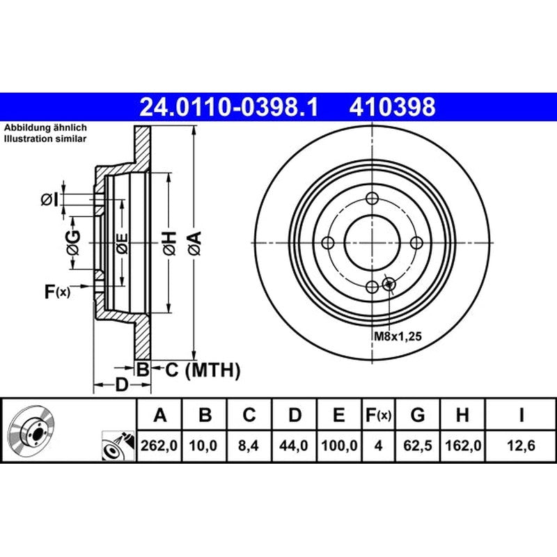 Disc frana 24.0110-0398.1 ATE