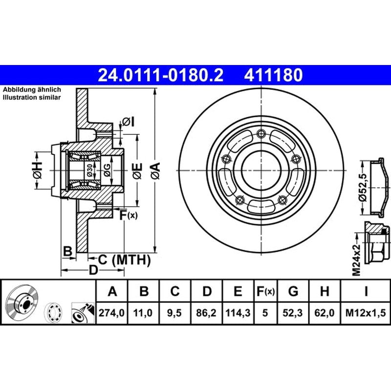 Disc frana 24.0111-0180.2 ATE
