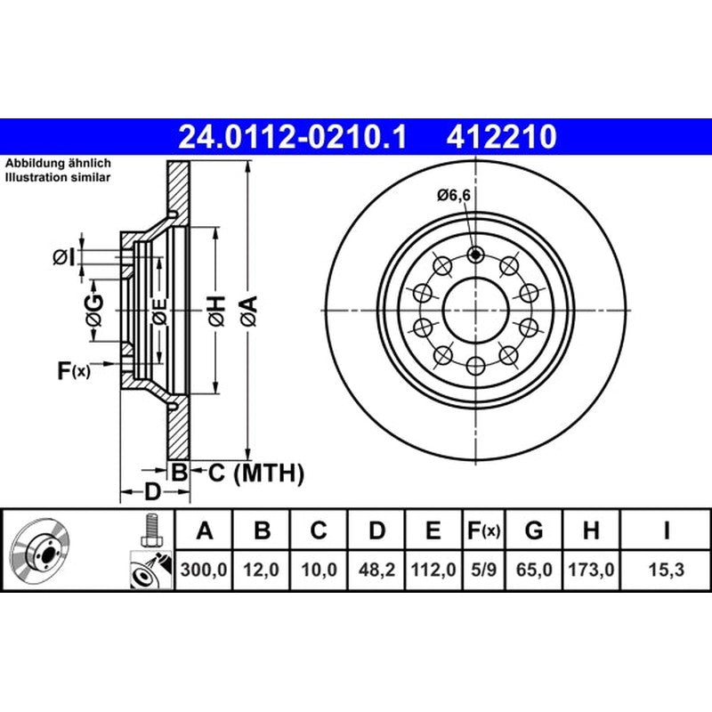 Disc frana 24.0112-0210.1 ATE