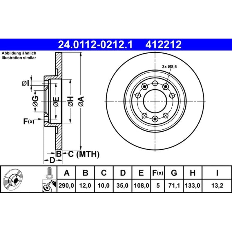 Disc frana ATE 24.0112-0212.1