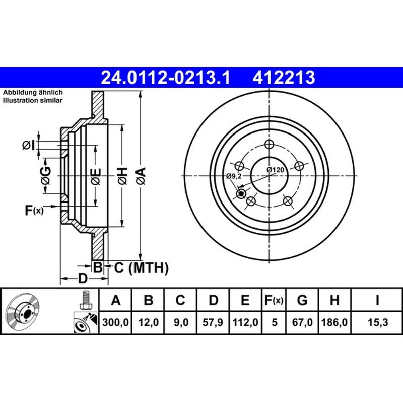 Disc frana ATE 24.0112-0213.1