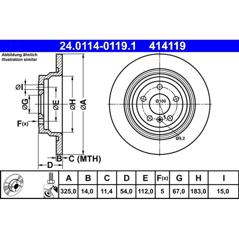 Disc frana ATE 24.0114-0119.1