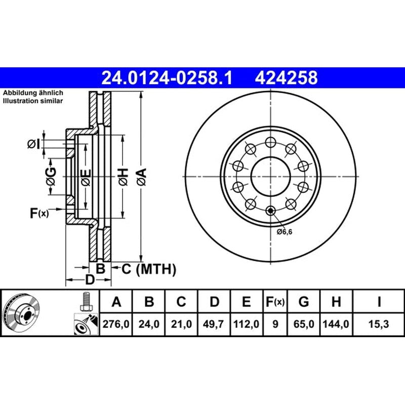 Disc frana 24.0124-0258.1 ATE