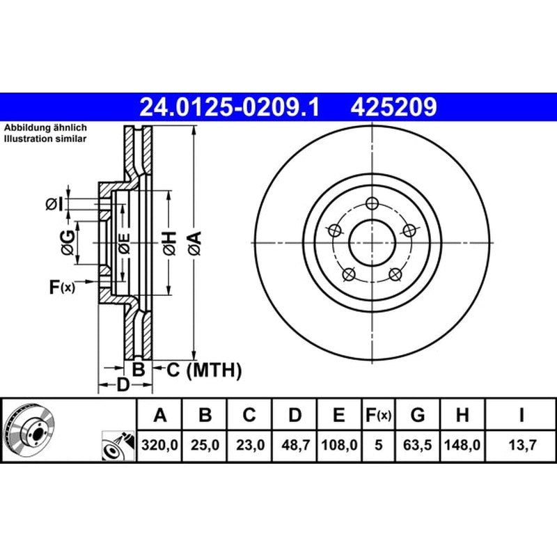 Disc frana ATE 24.0125-0209.1