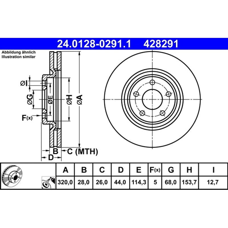 Disc frana 24.0128-0291.1 ATE